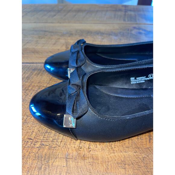 Womens‎ A2 by Aerosoles Black Ballet Flats Cap Toe Bow Detail Size 6 - Picture 9 of 10